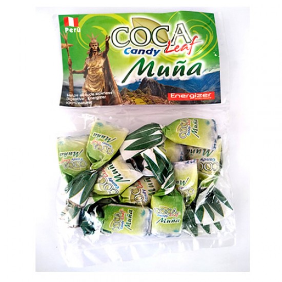COCA ANDEAN CANDIES WITH MUÑA ,  BAG X 1 KG