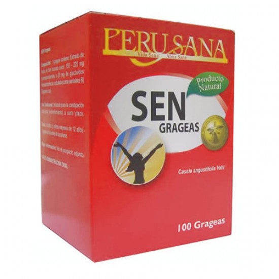 PERUSANA -  GRAGEAS OF SEN ( CASSIA ANGUSTIFOLIA) OF 20 GR , BOX OF 100 GRAGEAS