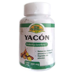 BIO AURORA - CAPSULES OF YACON 500 MG , JAR  X 100 CAPSULES 