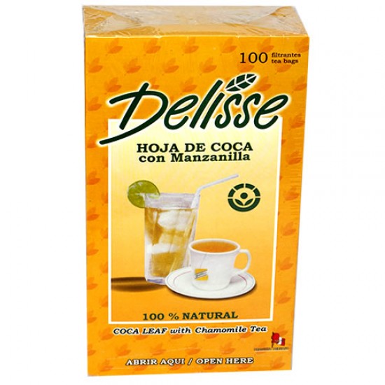 DELISSE -MATE OF ANDEAN TEA WITH CHAMOMILE , BOX OF 100 TEA BAGS