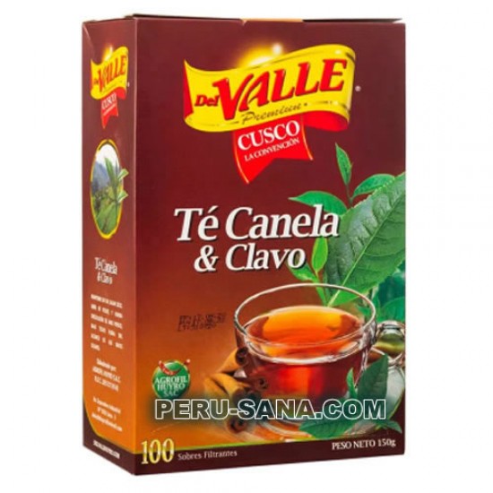 DEL VALLE - CLOVE & CINNAMON TEA INFUSIONS, BOX OF 100 FILTER BAGS