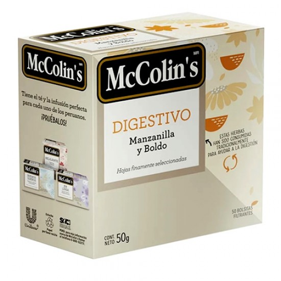 MCCOLIN'S DIGESTIVO TEA INFUSIONS , BOX OF 50 TEA BAGS
