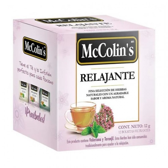 MCCOLIN'S  "RELAJANTE" TEA INFUSIONS , BOX OF 12 TEA BAGS