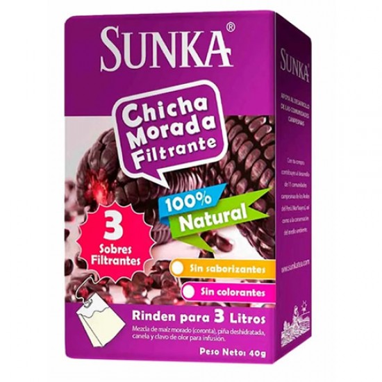 CHICHA MORADA TEA INFUSIONS - SUNKA , BOX OF 40 GR