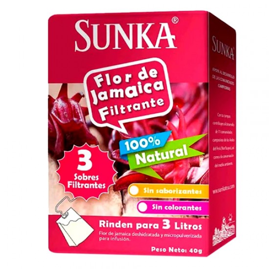 JAMAICA FLOWER (FLOR DE JAMAICA) TEA INFUSIONS - SUNKA  , BOX OF 40 GR