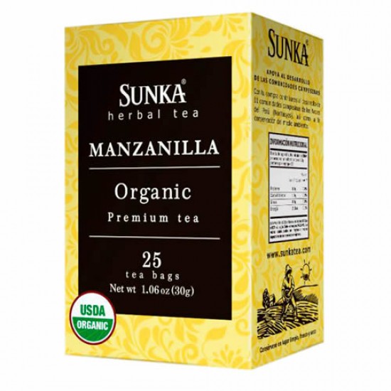 SUNKA CHAMOMILE TEA INFUSIONS , BOX OF 25 TEA BAGS