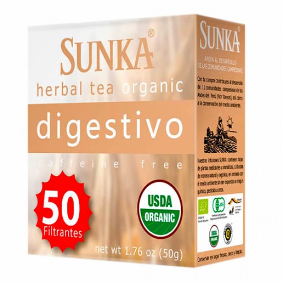 SUNKA DIGESTIVO TEA INFUSIONS, BOX OF 50 TEA BAGS