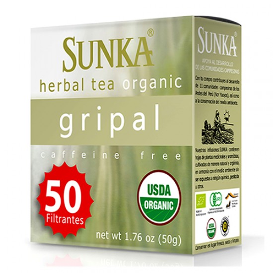 SUNKA GRIPAL TEA INFUSIONS, BOX OF 50 TEA BAGS