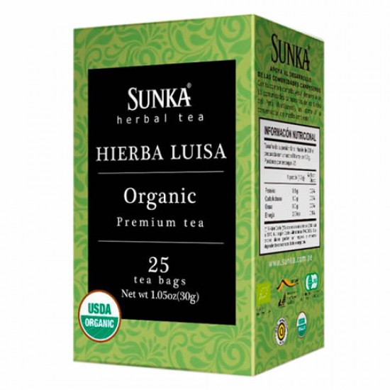 LEMON VERBENA TEA INFUSIONS - SUNKA , BOX OF 25 TEA BAGS