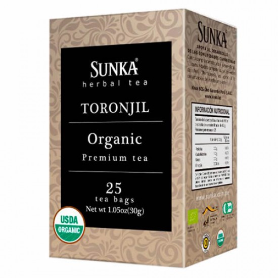 MELISSA (TORONJIL) TEA INFUSIONS - SUNKA , BOX OF 25 TEA BAGS