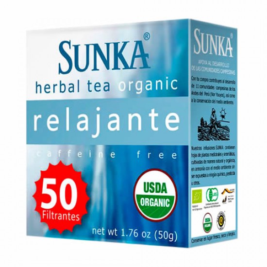 SUNKA RELAJANTE TEA INFUSIONS , BOX OF 50 TEA BAGS