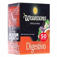 WAWASANA DIGESTIVO  - HERBAL TEA DIGESTIVE INFUSIONS , BOX OF 50 TEA BAGS