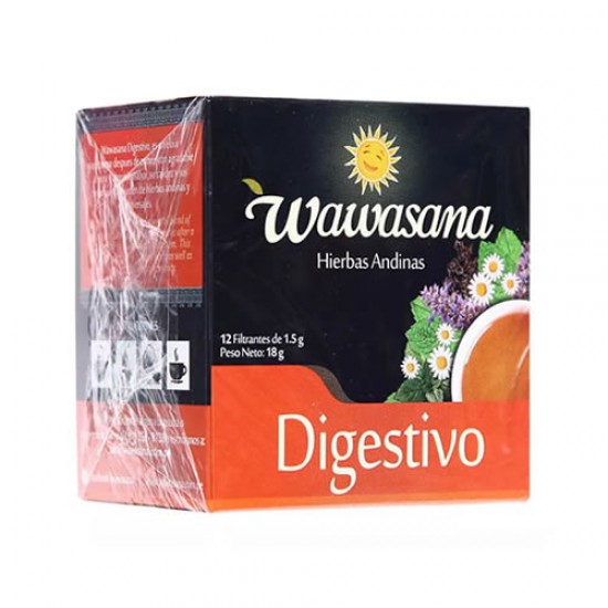 WAWASANA DIGESTIVO - HERBAL TEA DIGESTIVE INFUSIONS , BOX OF 12 TEA BAGS