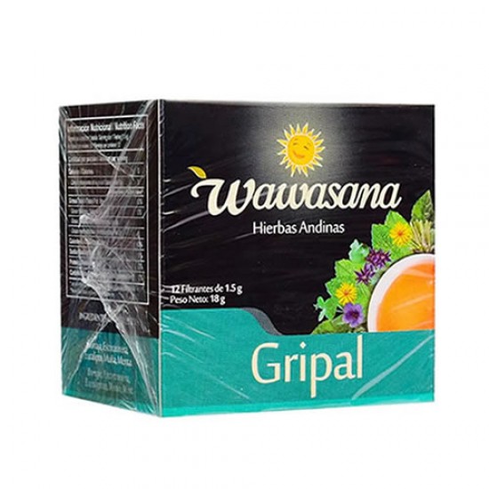 WAWASANA GRIPAL HERBAL TEA INFUSIONS , BOX OF 12 TEA BAGS