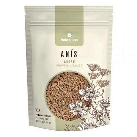 NATURANDES ANISE SEEDS TEA INFUSIONS , BAG X 60 GR
