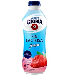 GLORIA YOGURT STRAWBERRY FLAVOR LACTOSE FREE , BOTTLE X 1 LITER